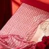 Polyester orchid mesh, elegant red lace fabric hard mesh breathable wedding clothing decoration material, DIY fabric by hand Specification image